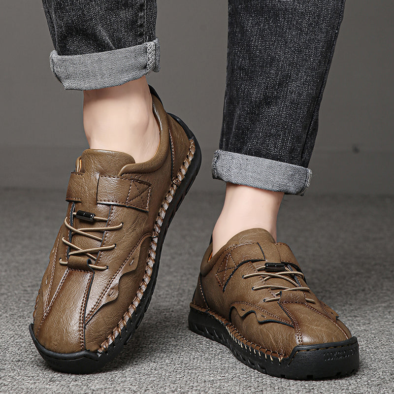(⏰LAST DAY-70% OFF🛒)Men's Hand-Stitched Outdoor Work Shoes – Premium Cowhide Upper, Breathable, Arch Support, Soft Lining, Anti-Collision Toe, Shock-Absorbing Non-Slip Sole