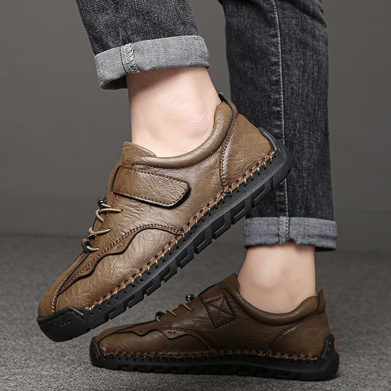 (⏰LAST DAY-70% OFF🛒)Men's Hand-Stitched Outdoor Work Shoes – Premium Cowhide Upper, Breathable, Arch Support, Soft Lining, Anti-Collision Toe, Shock-Absorbing Non-Slip Sole
