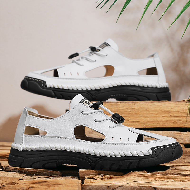 (🎁Free Orthotic Insoles🔥)Men’s Outdoor Slip-On Shoes – Anti-Slip Rubber Sole, Comfortable Lining, Arch Support, Wide Toe Box, Handmade Casual Hiking & Work