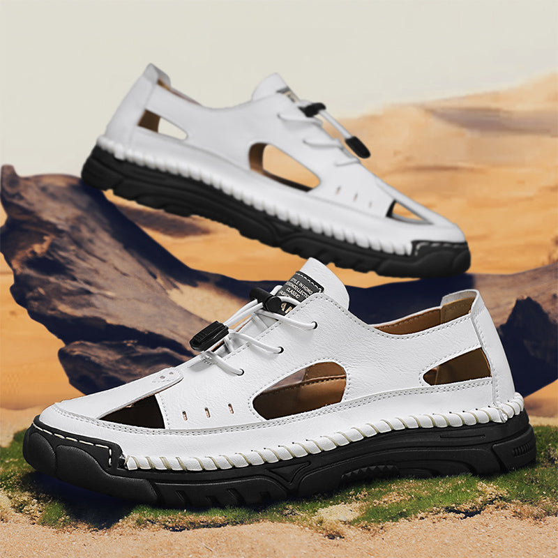 (🎁Free Orthotic Insoles🔥)Men’s Outdoor Slip-On Shoes – Anti-Slip Rubber Sole, Comfortable Lining, Arch Support, Wide Toe Box, Handmade Casual Hiking & Work