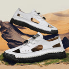 (🎁Free Orthotic Insoles🔥)Men’s Outdoor Slip-On Shoes – Anti-Slip Rubber Sole, Comfortable Lining, Arch Support, Wide Toe Box, Handmade Casual Hiking & Work