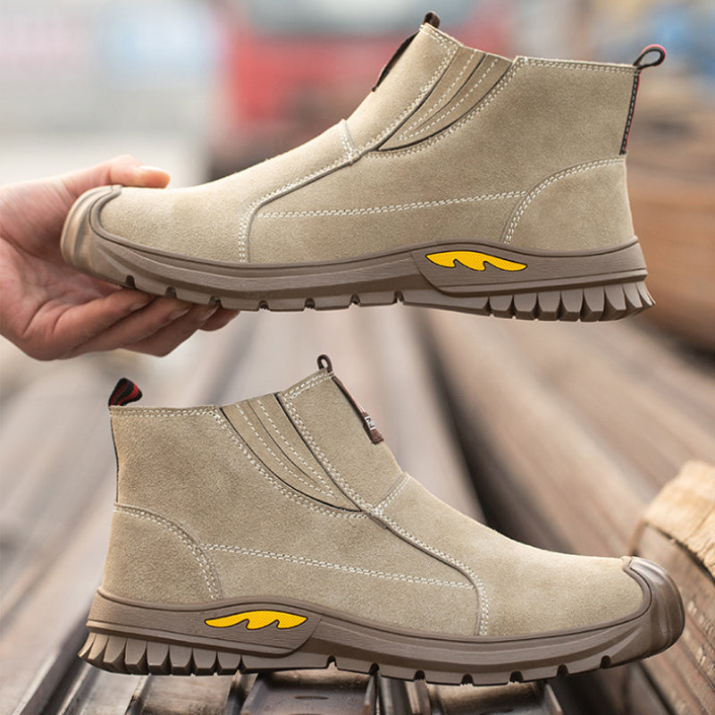 ⏰ Limited Time 70% OFF – Men's Steel Toe Lightweight Work Boots with Kevlar Fiber | Puncture & Impact Resistant Safety Shoes