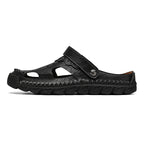 ⏰LAST DAY-50% OFF🛒Men’s Open Toe Fisherman Sandals – Handmade Leather, Arch Support, Adjustable Fit, Non-Slip Outdoor Summer Sandals