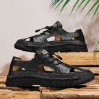 (🎁Free Orthotic Insoles🔥)Men’s Outdoor Slip-On Shoes – Anti-Slip Rubber Sole, Comfortable Lining, Arch Support, Wide Toe Box, Handmade Casual Hiking & Work