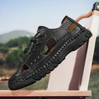 (🎁Free Orthotic Insoles🔥)Men’s Outdoor Slip-On Shoes – Anti-Slip Rubber Sole, Comfortable Lining, Arch Support, Wide Toe Box, Handmade Casual Hiking & Work