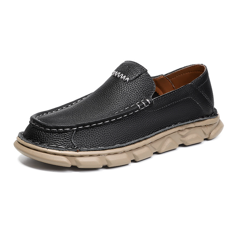 ⏰Last Day Deals 60% OFF🛒Men's Cowhide Leather Handmade Slip-On Loafers – Ultra-Soft & Lightweight Sole with Orthopedic Insoles for Lasting Comfort