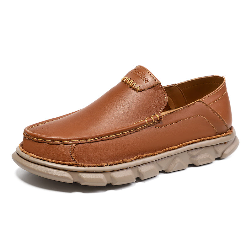 ⏰Last Day Deals 60% OFF🛒Men's Cowhide Leather Handmade Slip-On Loafers – Ultra-Soft & Lightweight Sole with Orthopedic Insoles for Lasting Comfort