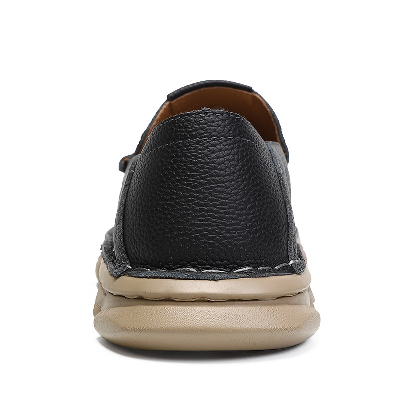 ⏰Last Day Deals 60% OFF🛒Men's Cowhide Leather Handmade Slip-On Loafers – Ultra-Soft & Lightweight Sole with Orthopedic Insoles for Lasting Comfort
