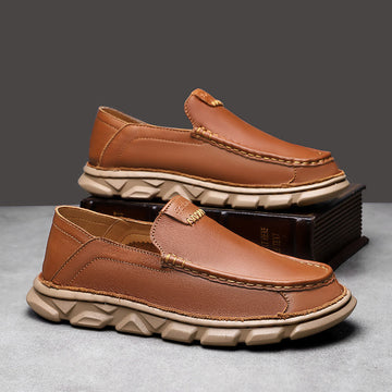 ⏰Last Day Deals 60% OFF🛒Men's Cowhide Leather Handmade Slip-On Loafers – Ultra-Soft & Lightweight Sole with Orthopedic Insoles for Lasting Comfort