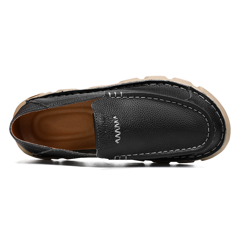⏰Last Day Deals 60% OFF🛒Men's Cowhide Leather Handmade Slip-On Loafers – Ultra-Soft & Lightweight Sole with Orthopedic Insoles for Lasting Comfort