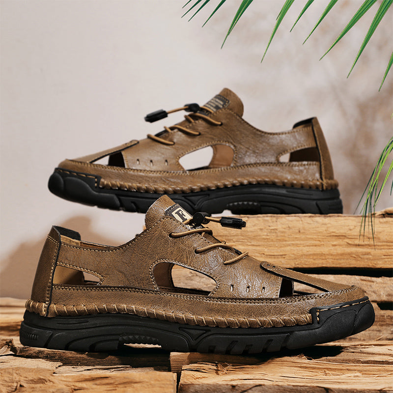 (🎁Free Orthotic Insoles🔥)Men’s Outdoor Slip-On Shoes – Anti-Slip Rubber Sole, Comfortable Lining, Arch Support, Wide Toe Box, Handmade Casual Hiking & Work