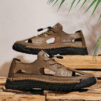 (🎁Free Orthotic Insoles🔥)Men’s Outdoor Slip-On Shoes – Anti-Slip Rubber Sole, Comfortable Lining, Arch Support, Wide Toe Box, Handmade Casual Hiking & Work