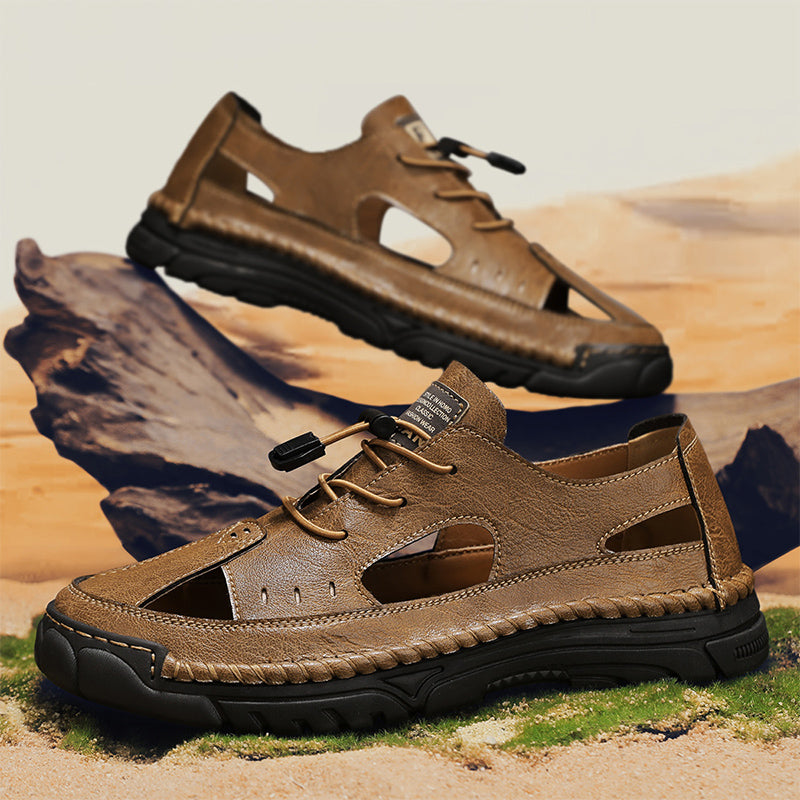 (🎁Free Orthotic Insoles🔥)Men’s Outdoor Slip-On Shoes – Anti-Slip Rubber Sole, Comfortable Lining, Arch Support, Wide Toe Box, Handmade Casual Hiking & Work