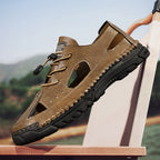 (🎁Free Orthotic Insoles🔥)Men’s Outdoor Slip-On Shoes – Anti-Slip Rubber Sole, Comfortable Lining, Arch Support, Wide Toe Box, Handmade Casual Hiking & Work