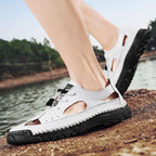 (🎁Free Orthotic Insoles🔥)Men’s Outdoor Slip-On Shoes – Anti-Slip Rubber Sole, Comfortable Lining, Arch Support, Wide Toe Box, Handmade Casual Hiking & Work