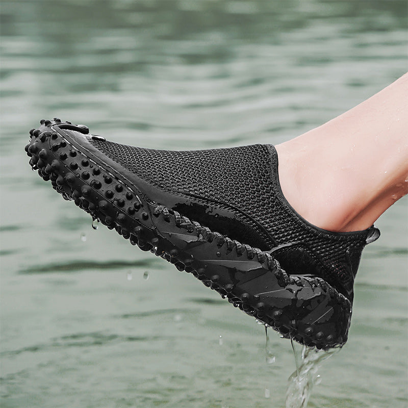 ⏰Fresh Steps – 50% OFF🛒 Men's Slip-On Orthopedic Casual Walking Shoes – Breathable Mesh, Leather Trim, Arch Support & Non-Slip Rubber Sole for Outdoor Trekking