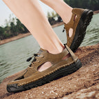 (🎁Free Orthotic Insoles🔥)Men’s Outdoor Slip-On Shoes – Anti-Slip Rubber Sole, Comfortable Lining, Arch Support, Wide Toe Box, Handmade Casual Hiking & Work