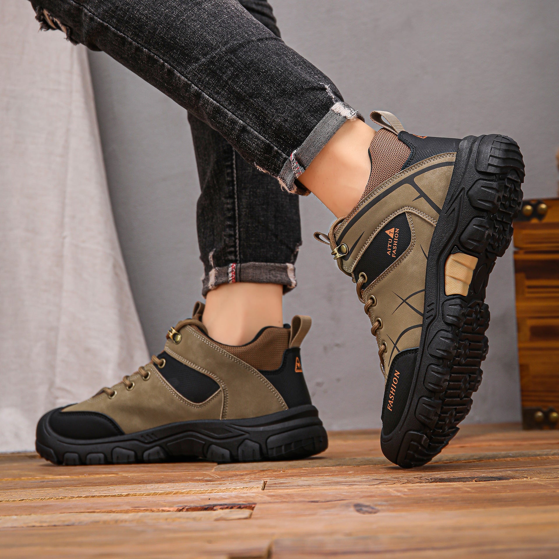 (⏰LAST DAY-70% OFF🛒)Men's Outdoor Hiking Shoes – Waterproof, Non-Slip, Puncture-Proof & Smash-Proof with Arch Support & Wide Toe – Perfect for Daily Wear & Outdoor Adventures