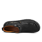 (⏰Last Day 70% OFF🔥)Men's Top-Quality Motorcycle Boots Hand-Stitched Genuine Leather Boots-Wide Toe Waterproof Anti-Slip Anti-Sprain Suitable for Work Driving Hiking