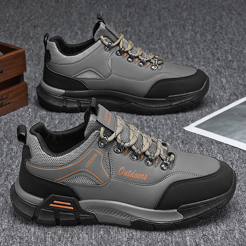 (⏰LAST DAY-70% OFF🛒)Men's Waterproof Hiking Work Shoes Lightweight Non-Slip Outdoor Trekking Sneakers with Arch Support, Breathable Suede & Mesh Trail Walking Shoes