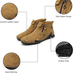 Last Day Deals 60% OFF🛒Men's Handmade Leather Orthopedic Boots with Arch Support, Wide Toe, Waterproof, Non-Slip & Durable Outdoor Footwear for Hiking, Work & Driving