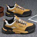 (⏰LAST DAY-70% OFF🛒)Men's Waterproof Hiking Work Shoes Lightweight Non-Slip Outdoor Trekking Sneakers with Arch Support, Breathable Suede & Mesh Trail Walking Shoes