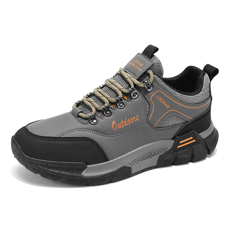 (⏰LAST DAY-70% OFF🛒)Men's Waterproof Hiking Work Shoes Lightweight Non-Slip Outdoor Trekking Sneakers with Arch Support, Breathable Suede & Mesh Trail Walking Shoes