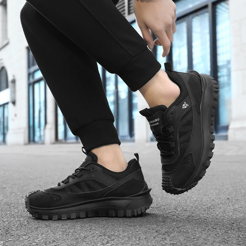 (⏰LAST DAY-70% OFF🛒)Men’s Work Hiking Shoes – Waterproof, Shock Absorbing Sole, Puncture & Smash Resistant, Wide Toe, Arch Support for Comfort and Durability