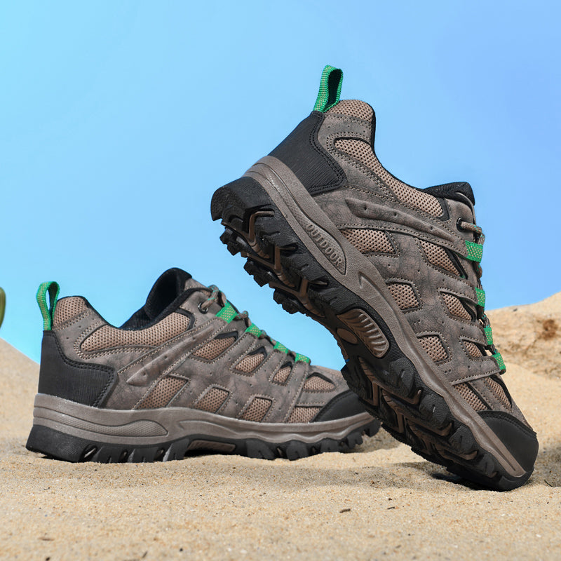 ⏰Limited Time 60% OFF🛒 Men's Outdoor Hiking Shoes – Breathable Waterproof Low-Cut Walking Shoes with Non-Slip Traction, Abrasion-Proof Build & Orthopedic Wide Toe Arch Support