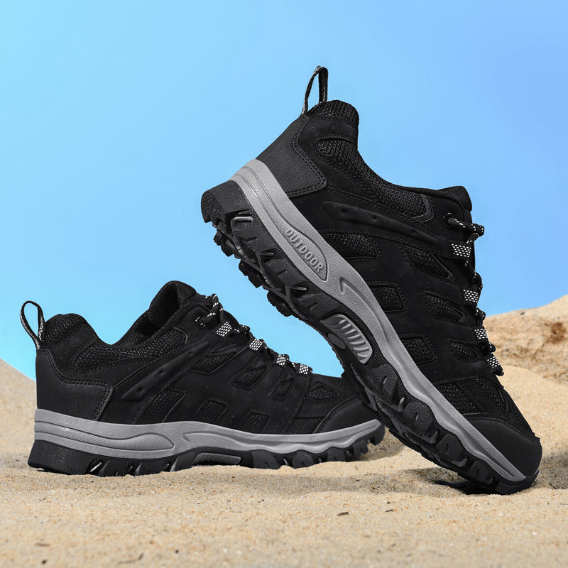 ⏰Limited Time 60% OFF🛒 Men's Outdoor Hiking Shoes – Breathable Waterproof Low-Cut Walking Shoes with Non-Slip Traction, Abrasion-Proof Build & Orthopedic Wide Toe Arch Support