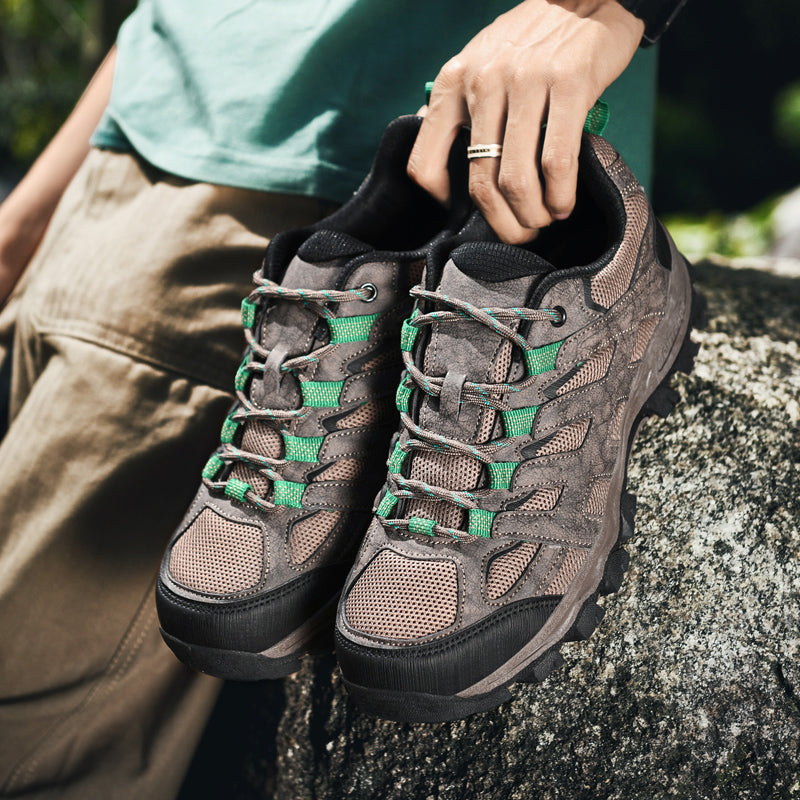 ⏰Limited Time 60% OFF🛒 Men's Outdoor Hiking Shoes – Breathable Waterproof Low-Cut Walking Shoes with Non-Slip Traction, Abrasion-Proof Build & Orthopedic Wide Toe Arch Support