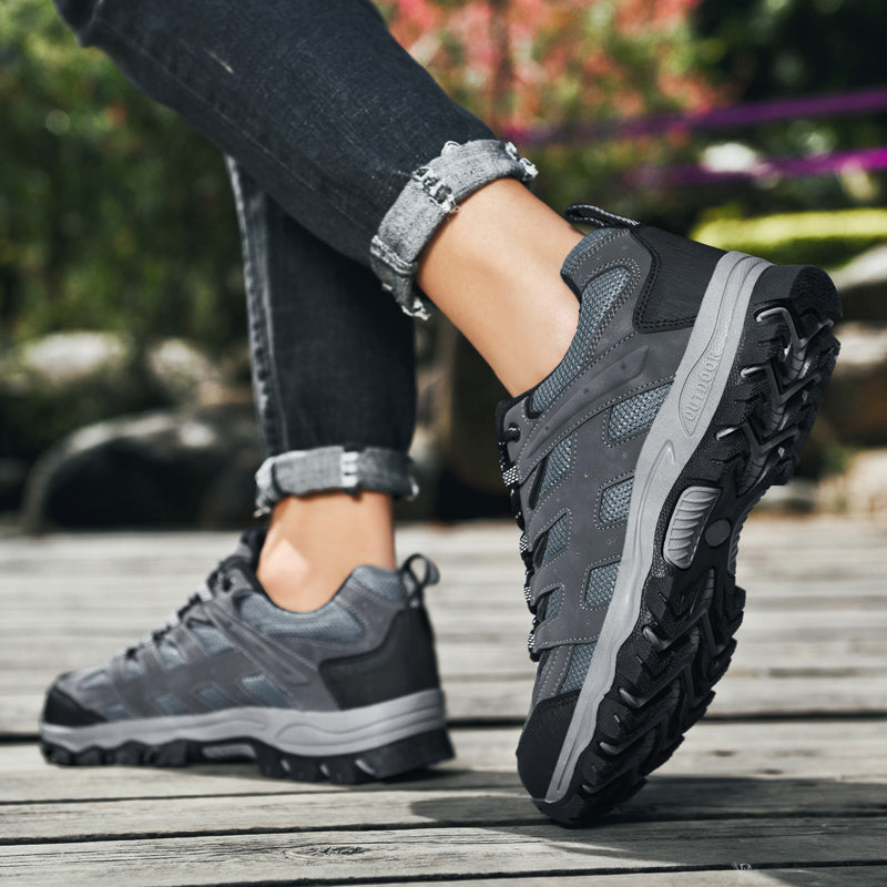 ⏰Limited Time 60% OFF🛒 Men's Outdoor Hiking Shoes – Breathable Waterproof Low-Cut Walking Shoes with Non-Slip Traction, Abrasion-Proof Build & Orthopedic Wide Toe Arch Support