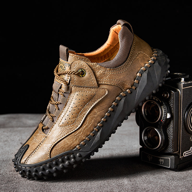 (⏰Clearance Sale-70%OFF🔥)Men’s Vintage Leather Hiking Shoes – Genuine Leather, Orthopedic Arch Support, Wide Toe Box, Waterproof, Breathable, Hand-Sewn, Non-Slip, Lightweight Shoes for Driving & Walking