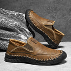 (⏰LAST DAY-70% OFF🛒)Men’s Genuine Leather Outdoor Loafers – Arch Support Slip-On Hiking Walking Shoes, Breathable & Anti-Slip Driving Casual Shoes for Work & Everyday Use