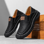 (⏰LAST DAY-70% OFF🛒)Men’s Genuine Leather Outdoor Loafers – Arch Support Slip-On Hiking Walking Shoes, Breathable & Anti-Slip Driving Casual Shoes for Work & Everyday Use