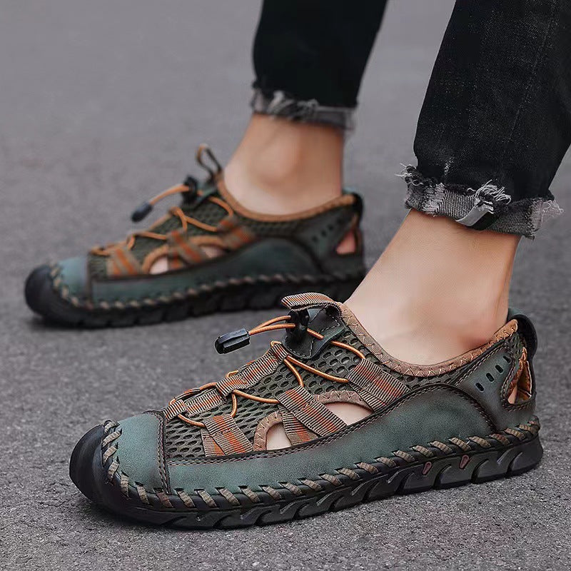 ⏰Early Summer Special🛒 Men's Breathable Leather Fisherman Sandals – Handmade Wide Fit Summer Shoes with Orthopedic Support, Ideal for Outdoor & Casual Wear