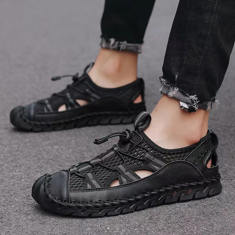 ⏰Early Summer Special🛒 Men's Breathable Leather Fisherman Sandals – Handmade Wide Fit Summer Shoes with Orthopedic Support, Ideal for Outdoor & Casual Wear