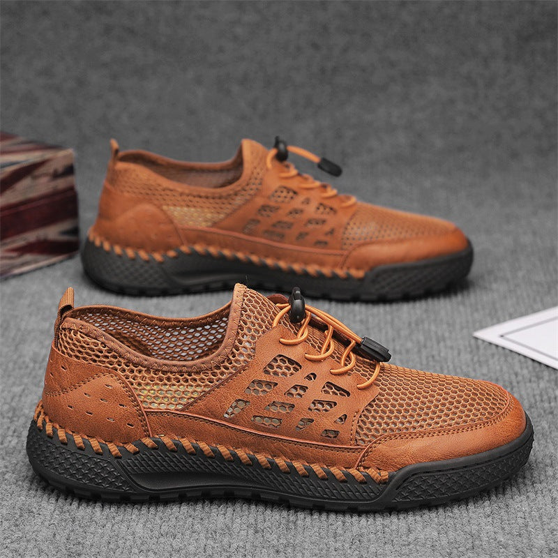 ⏰Limited Time 60% OFF🛒 Men's Breathable Mesh Walking Shoes – Lightweight & Quick-Dry, Supportive Leather Loafers