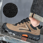 HOT SALE! Men’s Leather Steel Toe Work Shoes – Arch Support, Puncture-Resistant, Wide Toe, Slip-Resistant & Durable Safety Boots for Heavy-Duty Jobs