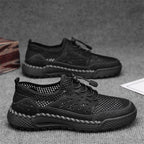 ⏰Limited Time 60% OFF🛒 Men's Breathable Mesh Walking Shoes – Lightweight & Quick-Dry, Supportive Leather Loafers