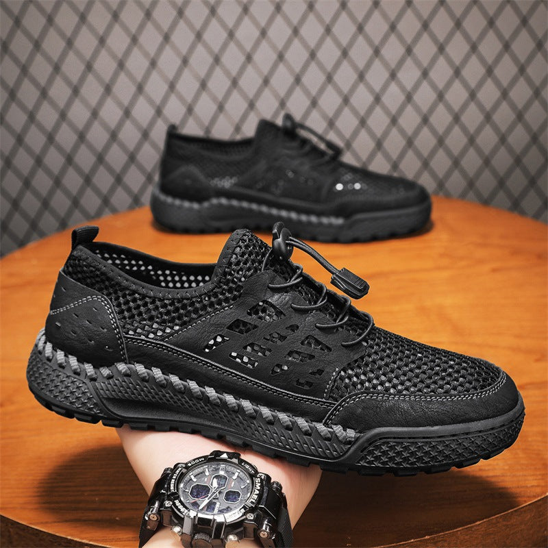 ⏰Limited Time 60% OFF🛒 Men's Breathable Mesh Walking Shoes – Lightweight & Quick-Dry, Supportive Leather Loafers