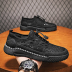 ⏰Limited Time 60% OFF🛒 Men's Breathable Mesh Walking Shoes – Lightweight & Quick-Dry, Supportive Leather Loafers