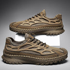 ⏰Limited Time 50% OFF🛒Men's Lace-Up Orthopedic Leather Hiking Shoes – Breathable Mesh, Durable Rubber Sole, Lightweight & Supportive