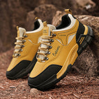 (⏰LAST DAY-70% OFF🛒)Men's Waterproof Hiking Work Shoes Lightweight Non-Slip Outdoor Trekking Sneakers with Arch Support, Breathable Suede & Mesh Trail Walking Shoes