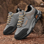 (⏰LAST DAY-70% OFF🛒)Men's Waterproof Hiking Work Shoes Lightweight Non-Slip Outdoor Trekking Sneakers with Arch Support, Breathable Suede & Mesh Trail Walking Shoes