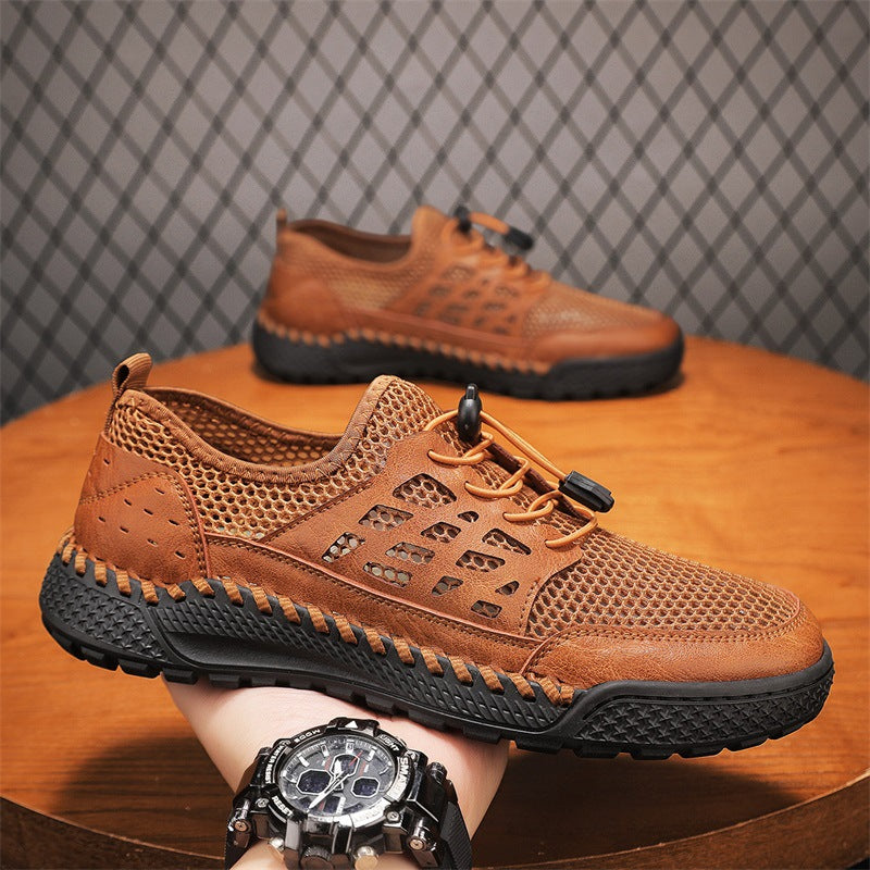 ⏰Limited Time 60% OFF🛒 Men's Breathable Mesh Walking Shoes – Lightweight & Quick-Dry, Supportive Leather Loafers