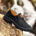 (⏰LAST DAY-70% OFF🛒)Men’s Genuine Leather Outdoor Loafers – Arch Support Slip-On Hiking Walking Shoes, Breathable & Anti-Slip Driving Casual Shoes for Work & Everyday Use
