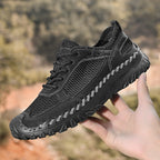 (⏰LAST DAY-70% OFF🛒)Men’s Genuine Leather Loafers – Breathable Mesh Slip-On Casual Shoes with Arch Support, Wide Toe Design, Hand-Sewn Stitching & Anti-Slip Sole for Work & Driving