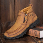 Men's Vintage Casual Soft And Breathable Side Zipper Leather Tooling Ankle Chukka Boots