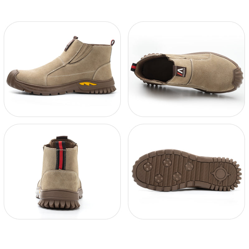 ⏰ Limited Time 70% OFF – Men's Steel Toe Lightweight Work Boots with Kevlar Fiber | Puncture & Impact Resistant Safety Shoes